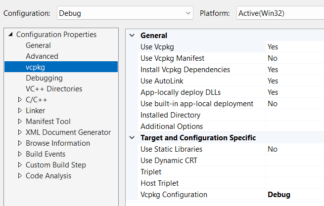 vcpkg debug release